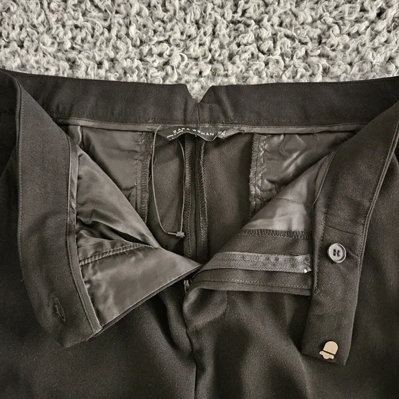 Zara Women's Black Flare Pants Small S 30x34 Long Tall Bootcut Dress Trousers - Picture 4 of 12